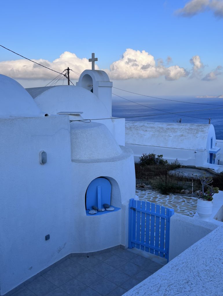 Anafi landscape with a church